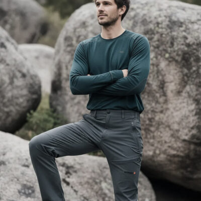 climb gris N Pantalon Climbing Hombre Rotpunkt Diseño 2025